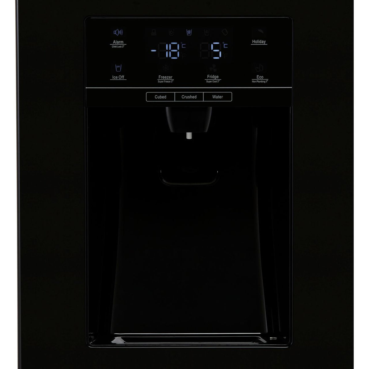 Fridgemaster MS91500IFB Non-Plumbed Frost Free American Fridge Freezer - Black - F Rated