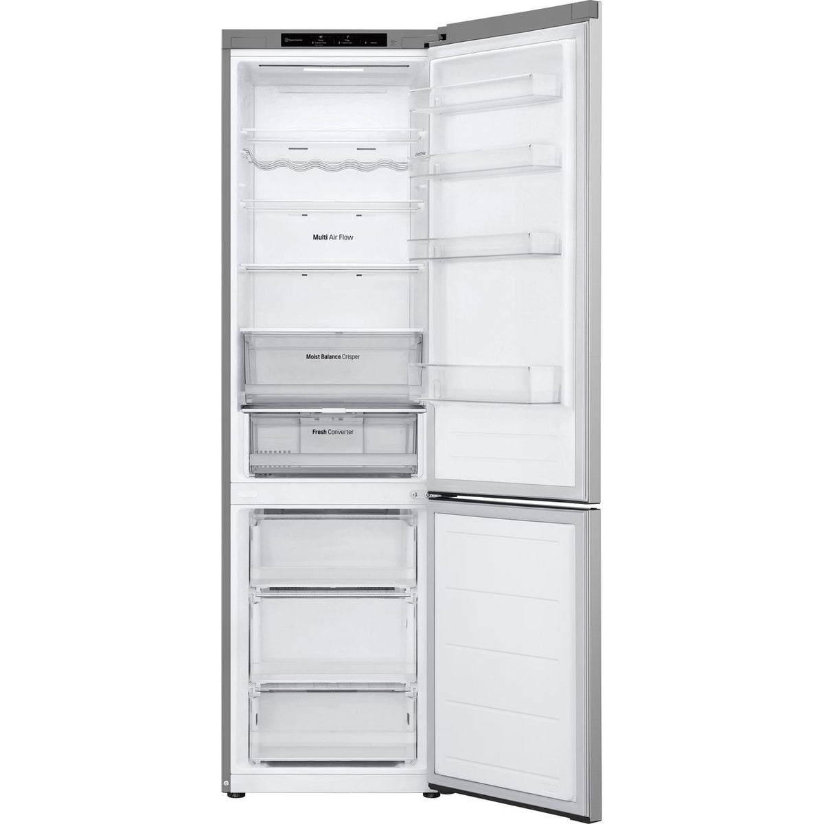 LG NatureFRESH™ GBV3200DPY 70-30 Frost Free Fridge Freezer - Prime Silver - D Rated