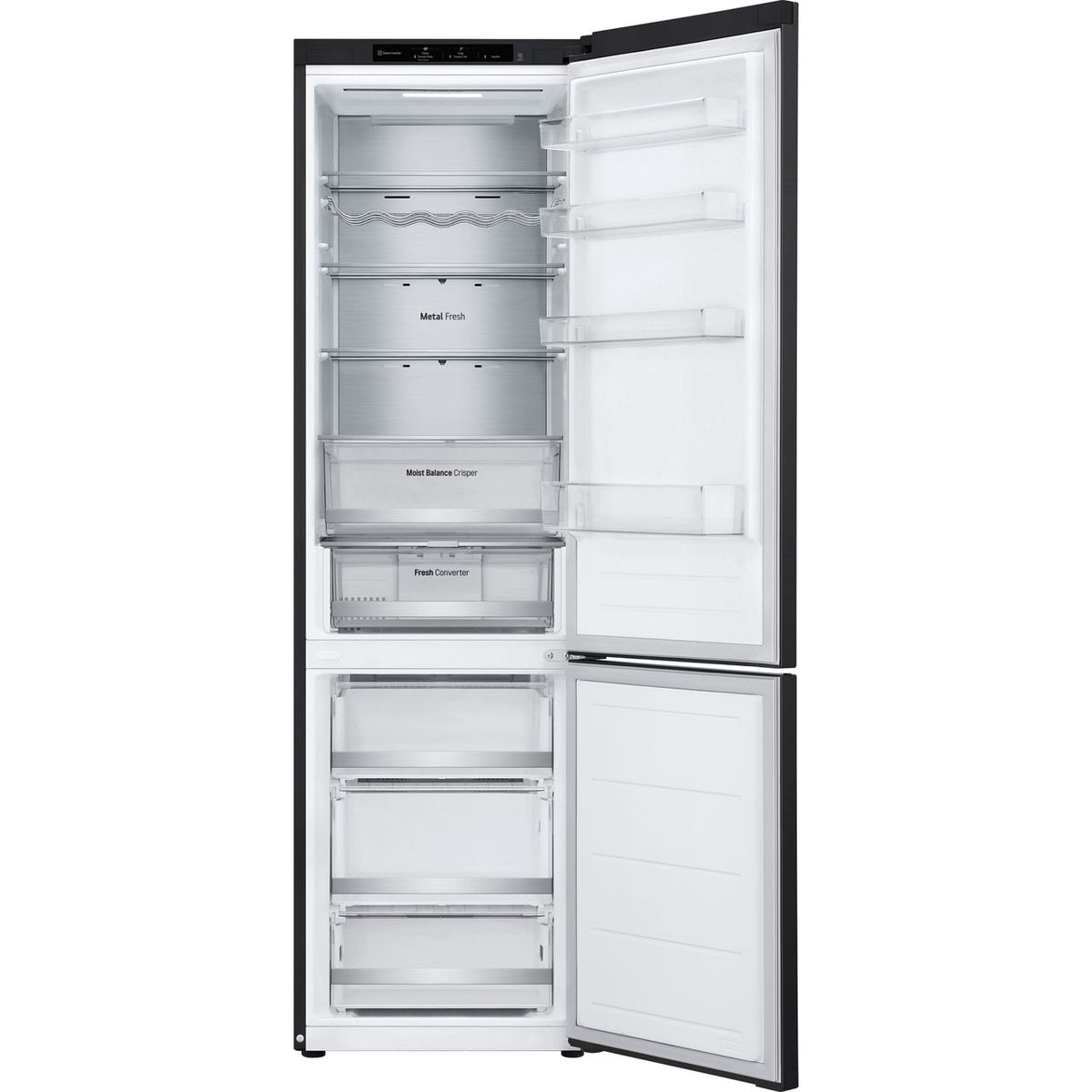 LG NatureFRESH™ GBV5240CEP 70-30 Frost Free Fridge Freezer - Black - C Rated