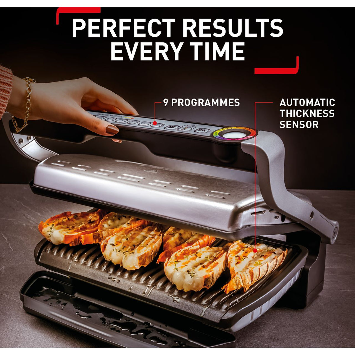 Tefal OptiGrill XL GC722D40 Health Grill - Stainless Steel