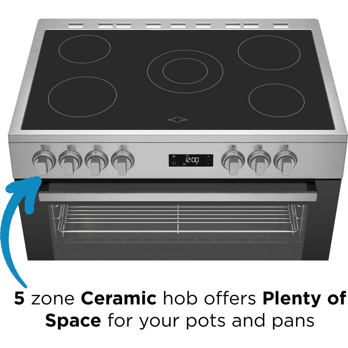 Beko GF17300GXNS 90cm Electric Range Cooker with Ceramic Hob - Stainless Steel - A Rated