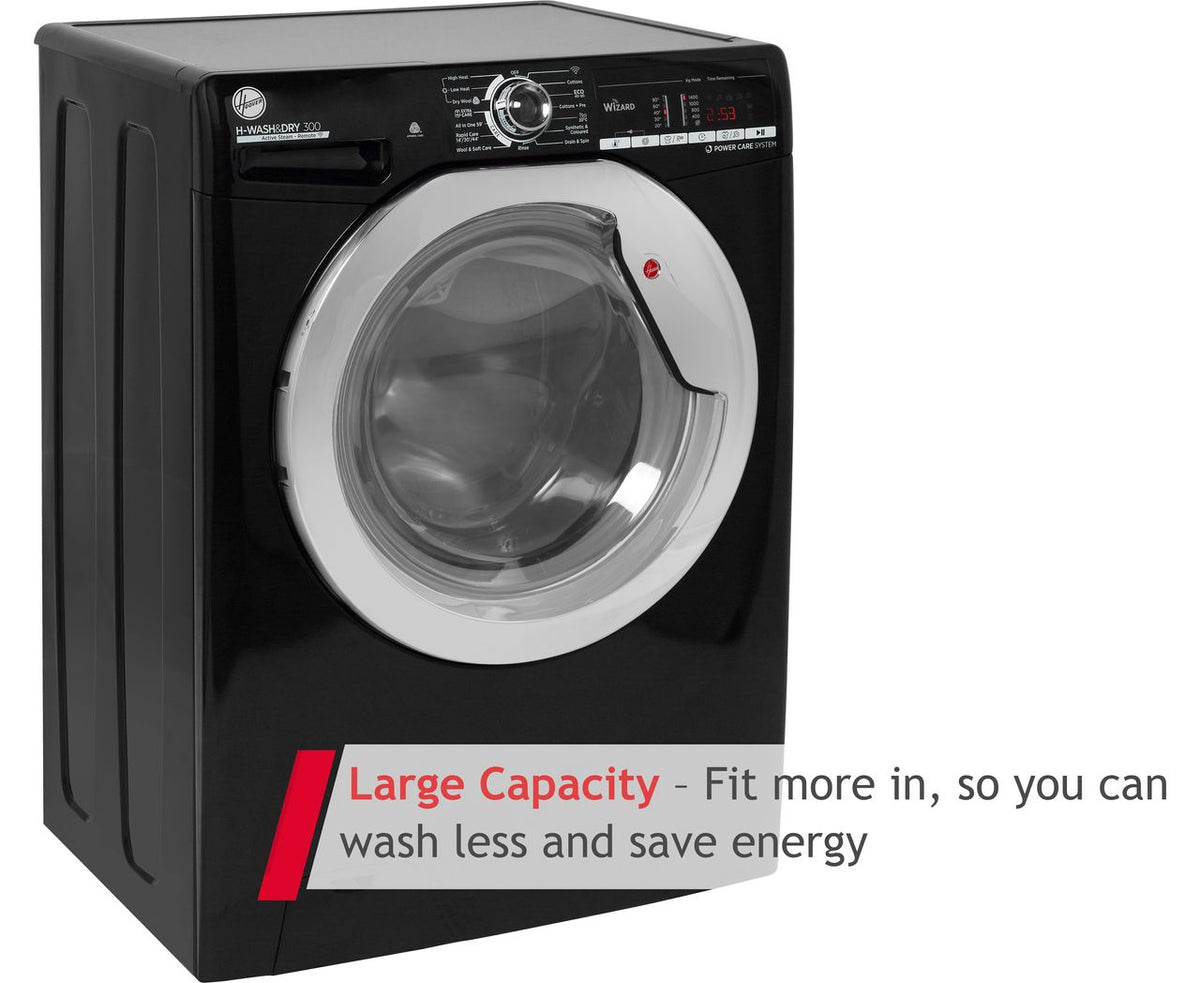 Hoover H-WASH 300 LITE H3DS4855TACBE Wifi Connected 8Kg - 5Kg Washer Dryer with 1400 rpm - Black - E Rated