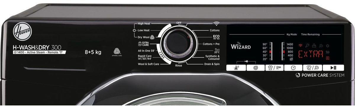 Hoover H-WASH 300 LITE H3DS4855TACBE Wifi Connected 8Kg - 5Kg Washer Dryer with 1400 rpm - Black - E Rated