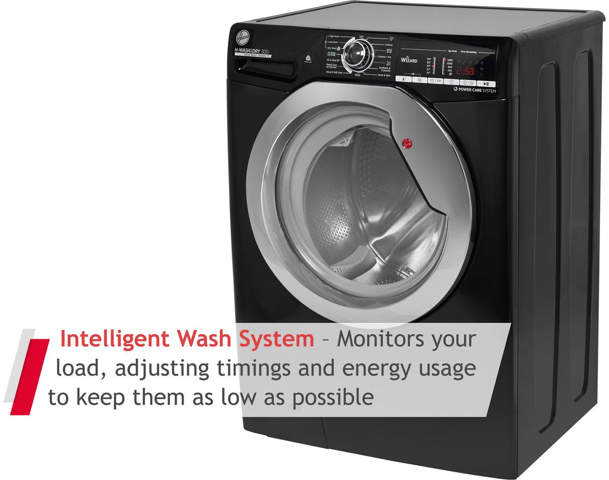 Hoover H-WASH 300 LITE H3DS4855TACBE Wifi Connected 8Kg - 5Kg Washer Dryer with 1400 rpm - Black - E Rated