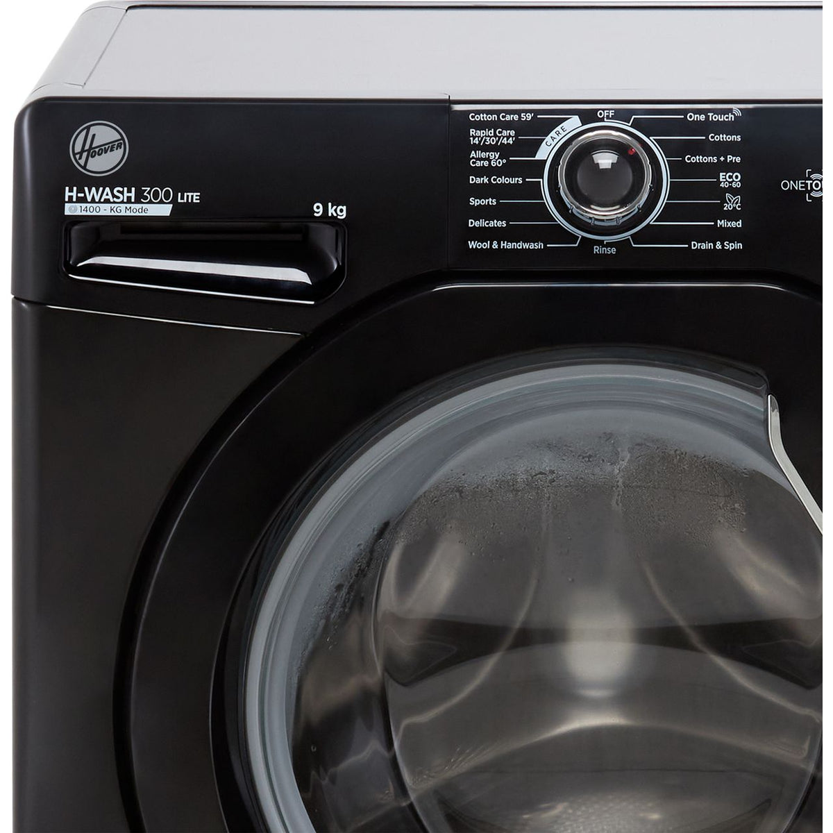 Hoover H-WASH 300 H3W492DBBE-1 9kg Washing Machine with 1400 rpm - Black - D Rated