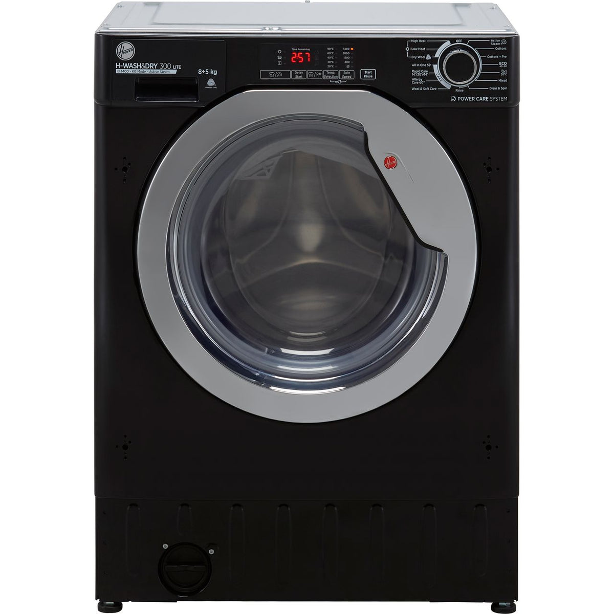 Hoover H-WASH&DRY 300 LITE HBDS485D1ACBE Integrated 8Kg - 5Kg Washer Dryer with 1400 rpm - Black - E Rated