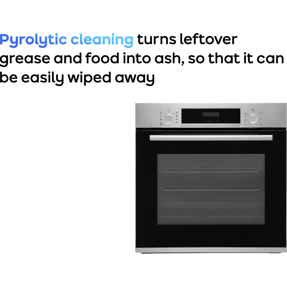 Bosch Series 4 HBS573BS0B Built In Electric Single Oven with Pyrolytic Cleaning - Stainless Steel - A Rated