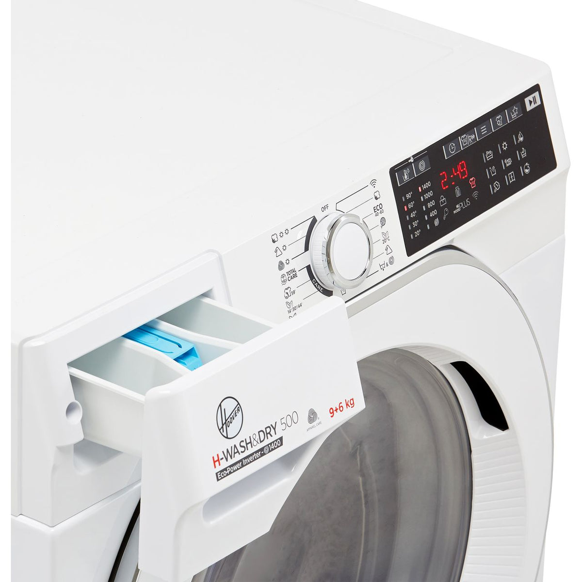 Hoover H-WASH 500 HD496AMC-1 Wifi Connected 9Kg - 6Kg Washer Dryer with 1400 rpm - White - D Rated