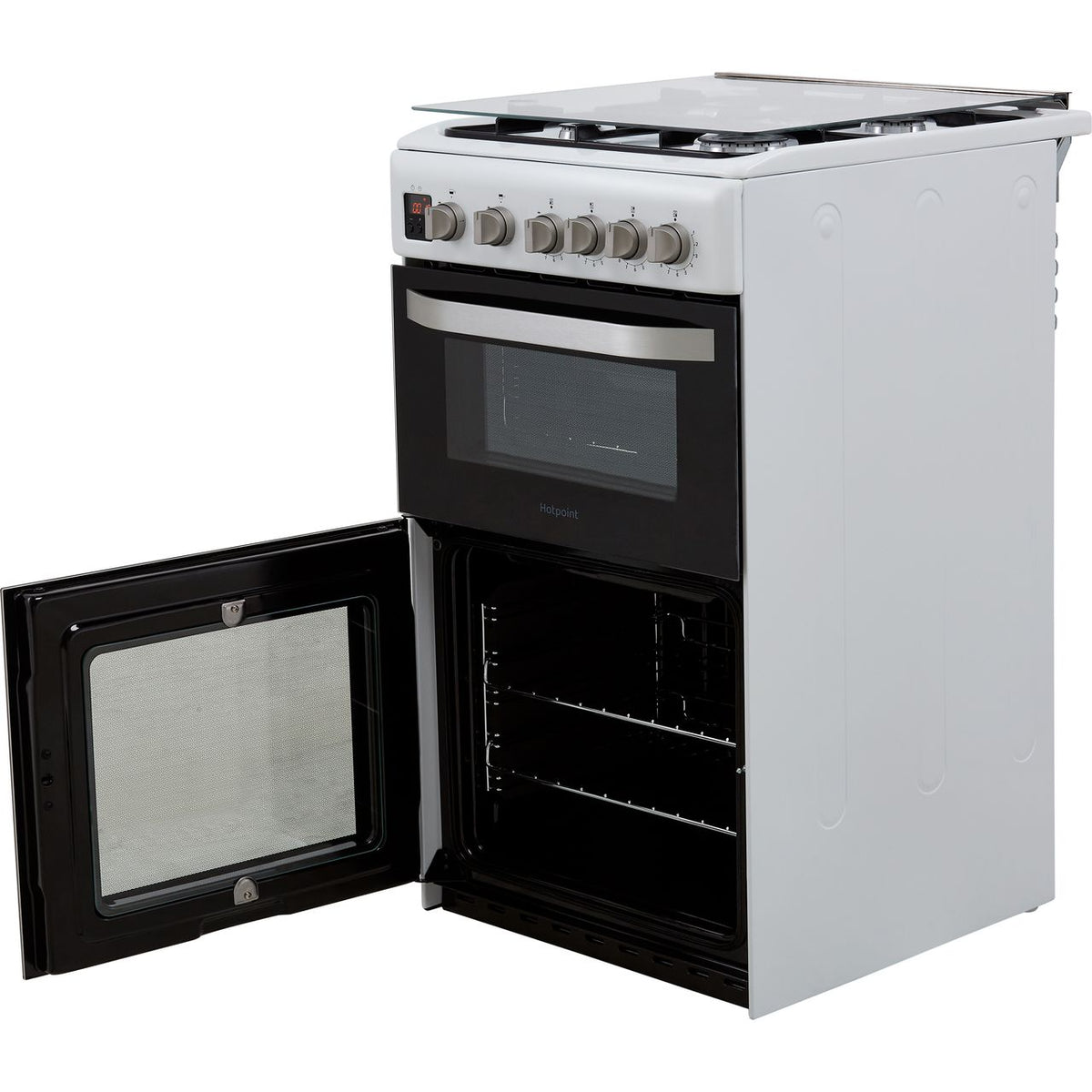 Hotpoint HD5G00CCW-UK Gas Cooker with Full Width Gas Grill - White - A+-A Rated