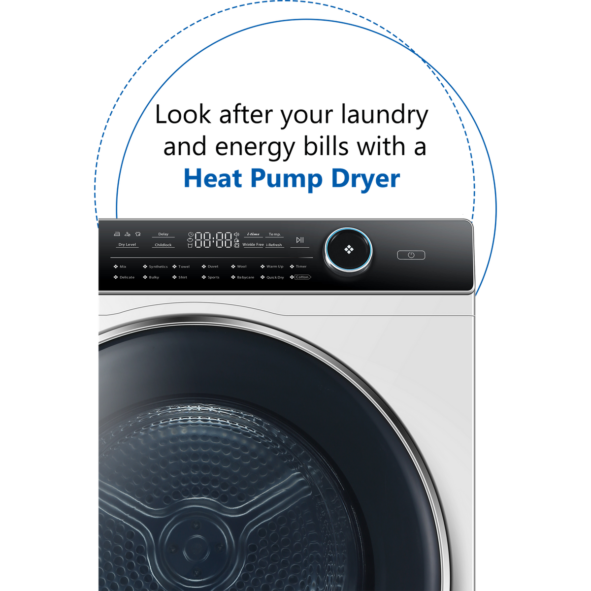 Haier i-Pro Series 7 HD90-A2979 9Kg Heat Pump Tumble Dryer - White - A++ Rated