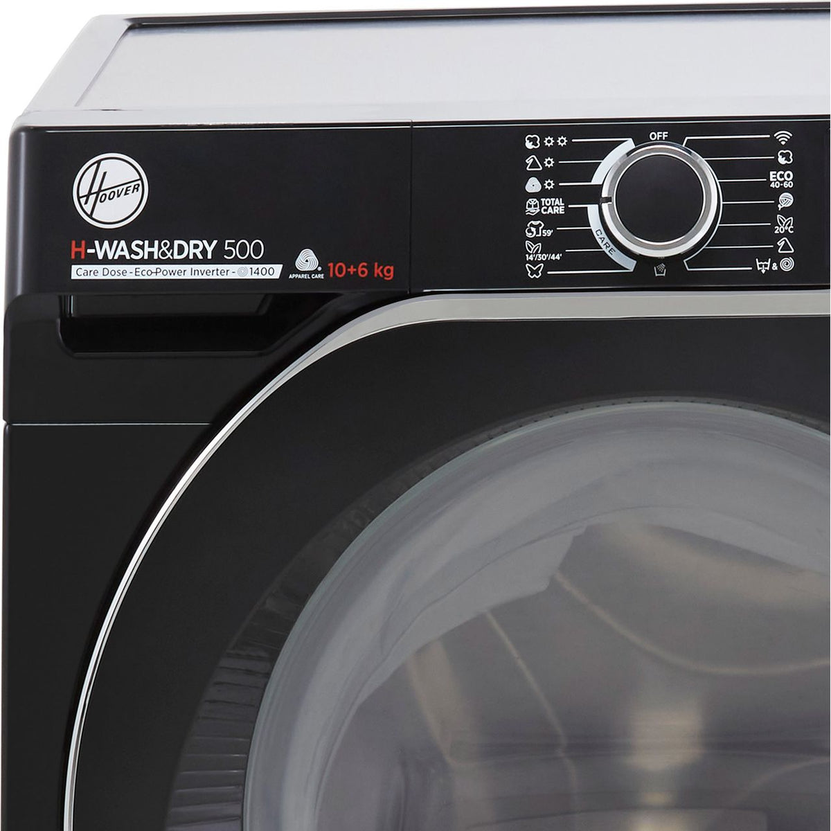 Hoover H-WASH 500 HDD4106AMBCB Wifi Connected 10Kg - 6Kg Washer Dryer with 1400 rpm - Black - D Rated