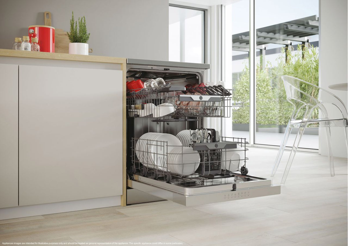 Hoover H-DISH 500 HF5C7F0X Wifi Connected Standard Dishwasher - Stainless Steel - C Rated