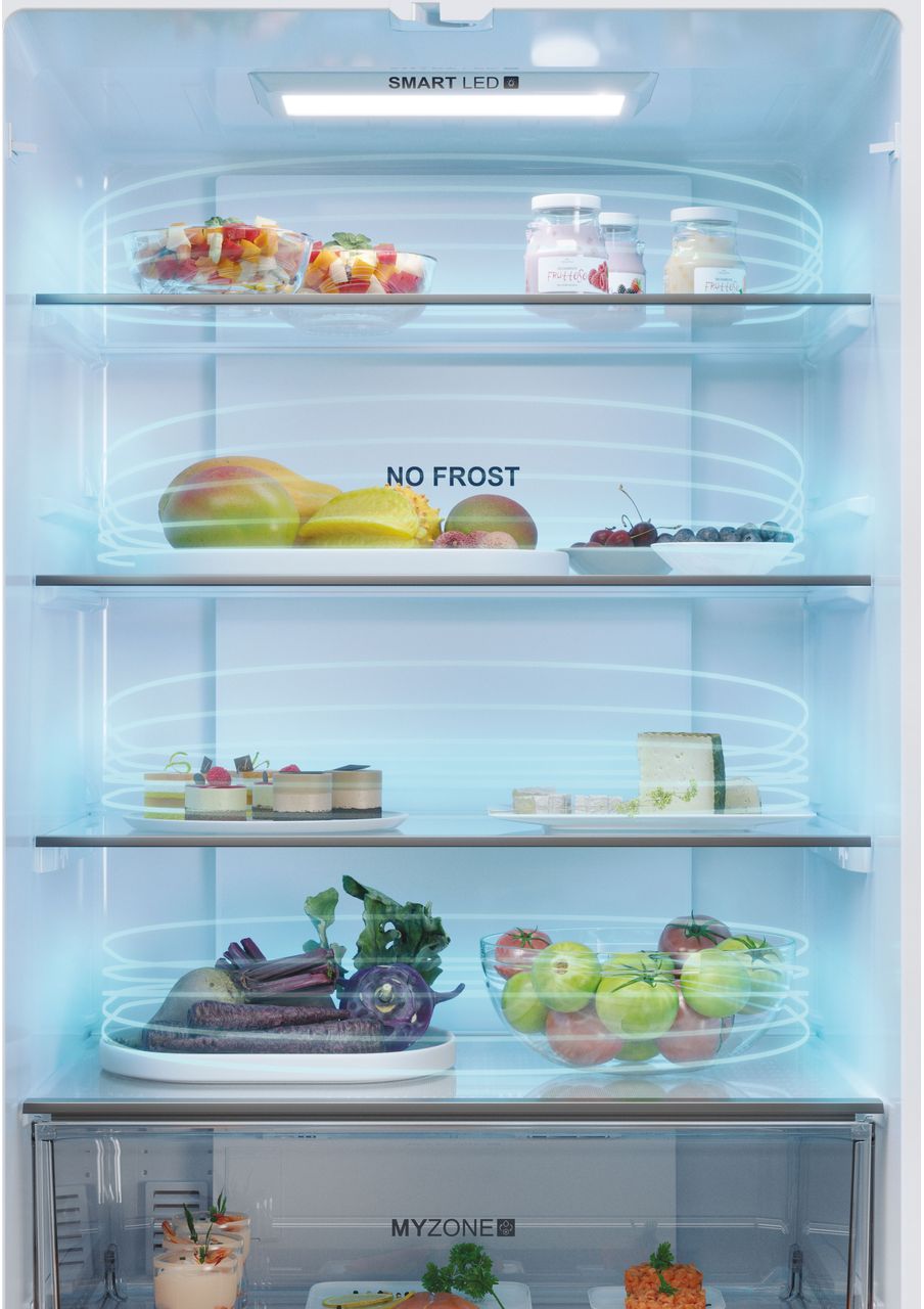 Haier HFR5719EWMP Non-Plumbed Total No Frost American Fridge Freezer - Platinum Inox - E Rated