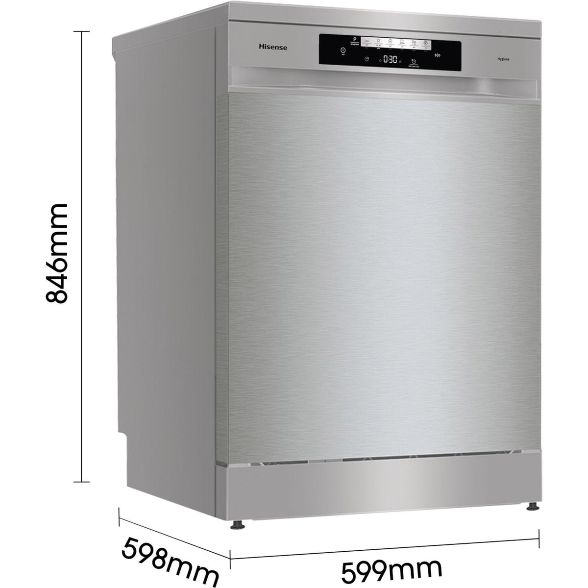 Hisense HS643D60XUK Standard Dishwasher - Stainless Steel - D Rated