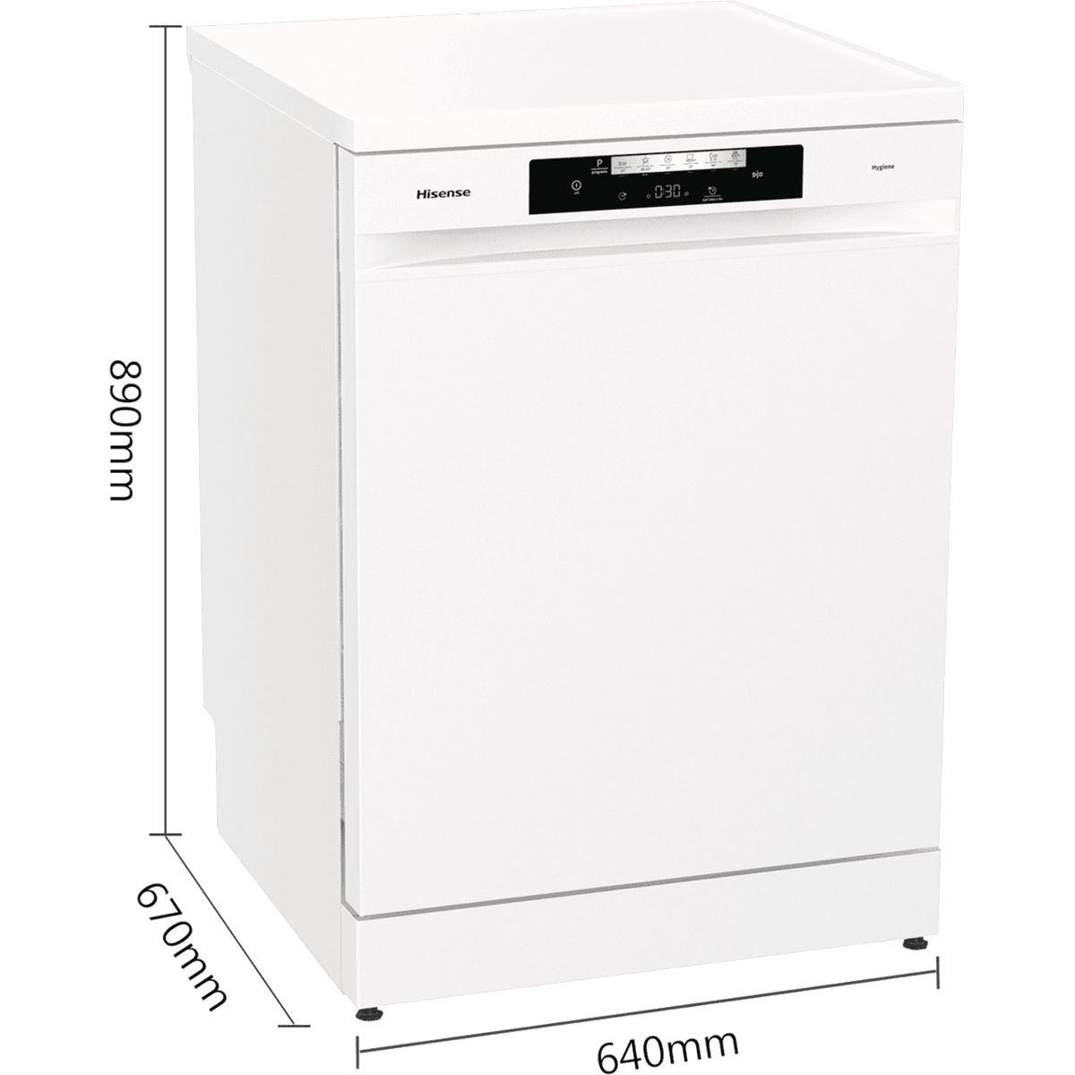 Hisense HS673C60WUK Wifi Connected Standard Dishwasher - White - C Rated