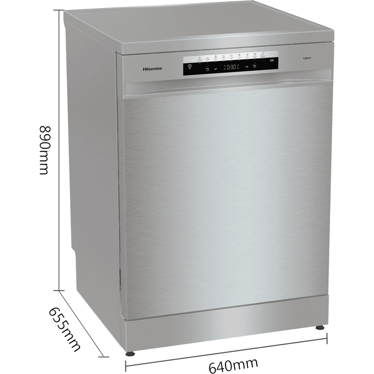 Hisense HS693C60XADUK Wifi Connected Standard Dishwasher - Stainless Steel - C Rated