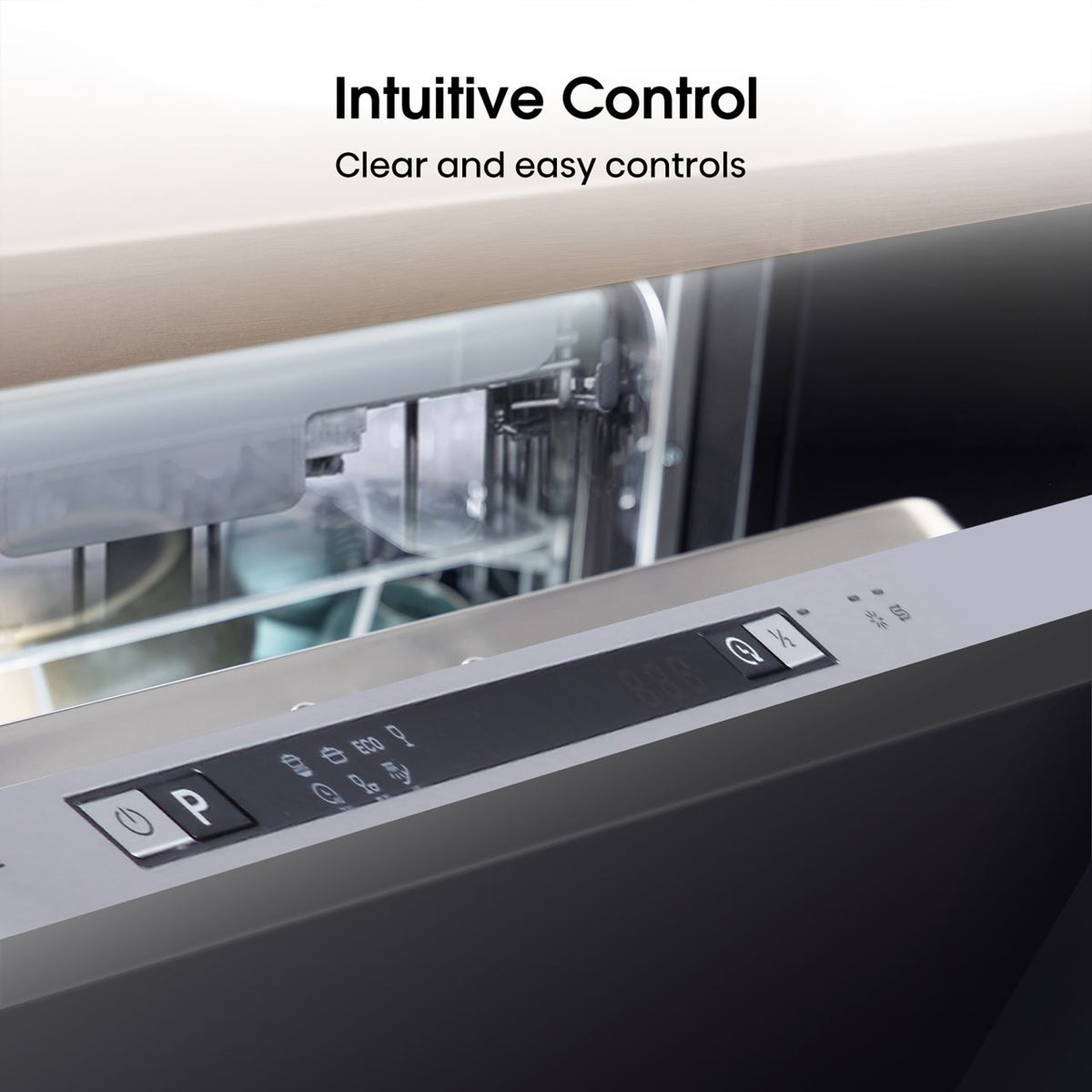 Hisense HV523E15UK Fully Integrated Slimline Dishwasher - Silver Control Panel - E Rated