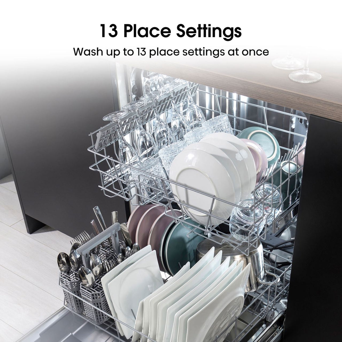 Hisense HV622E15UK Fully Integrated Standard Dishwasher - Silver Control Panel - E Rated