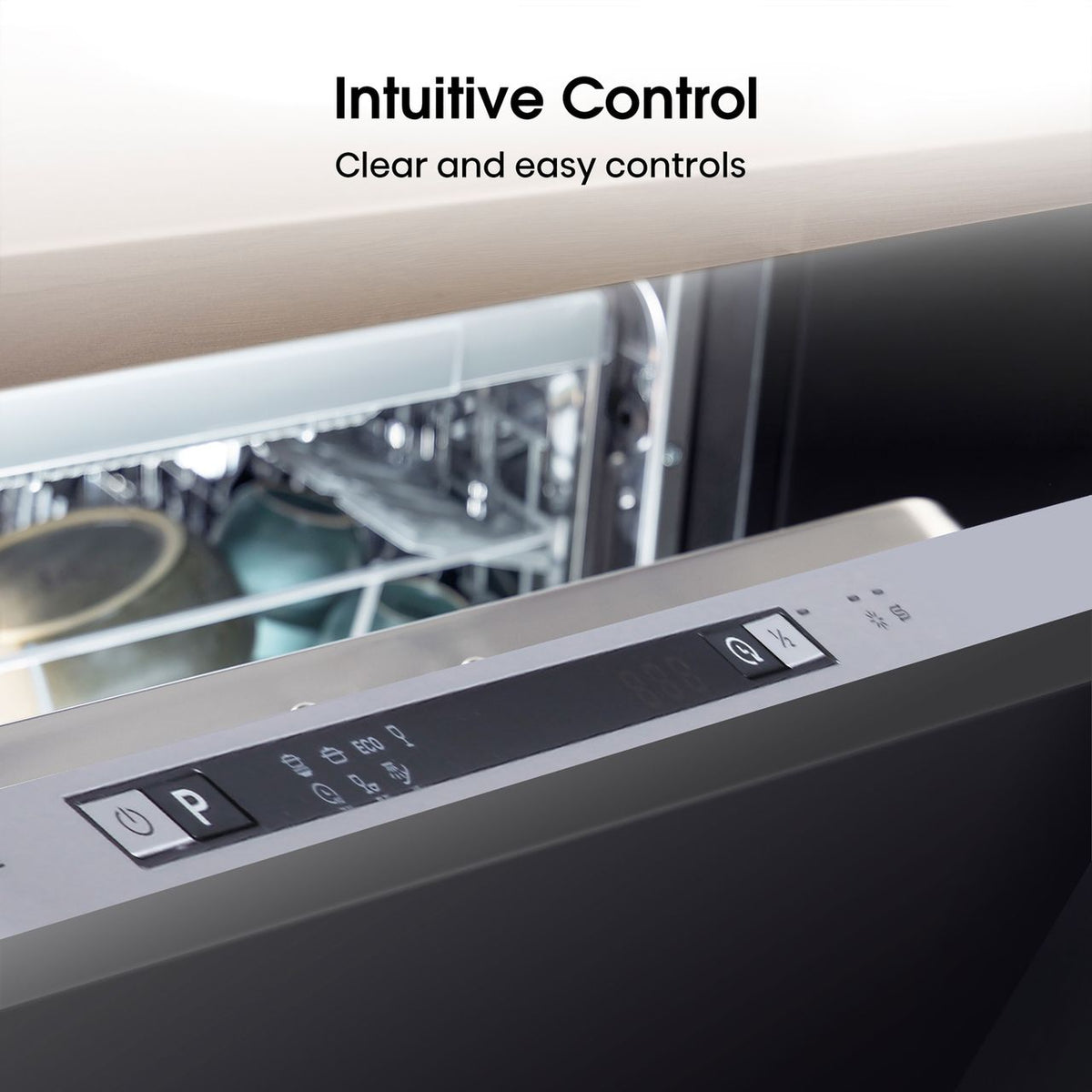 Hisense HV622E15UK Fully Integrated Standard Dishwasher - Silver Control Panel - E Rated