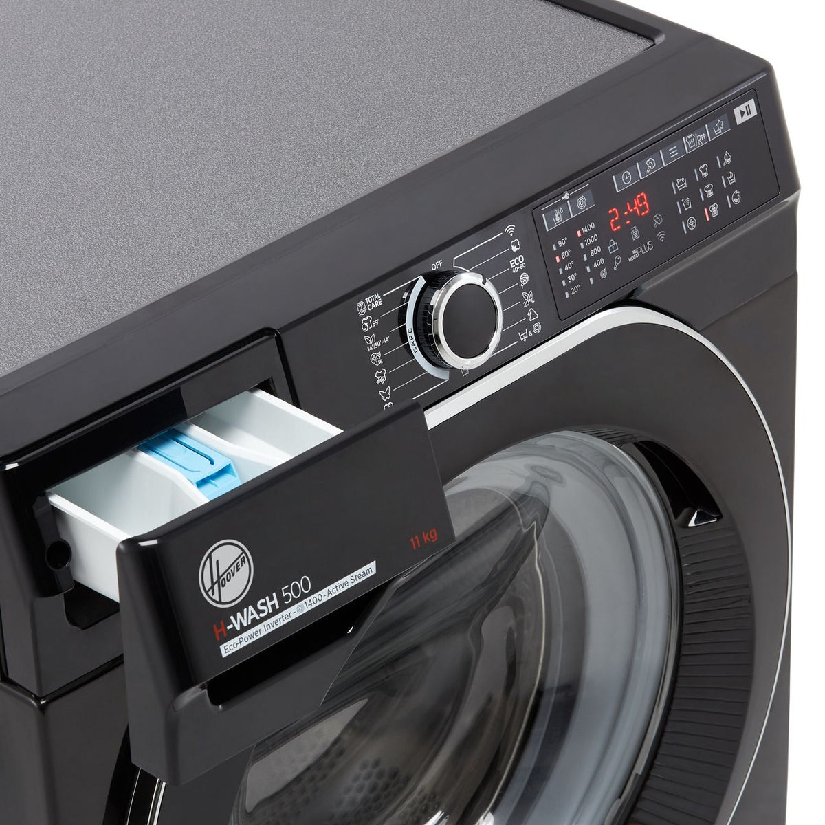 Hoover H-WASH 500 HW411AMBCB-1 11kg Washing Machine with 1400 rpm - Black - A Rated