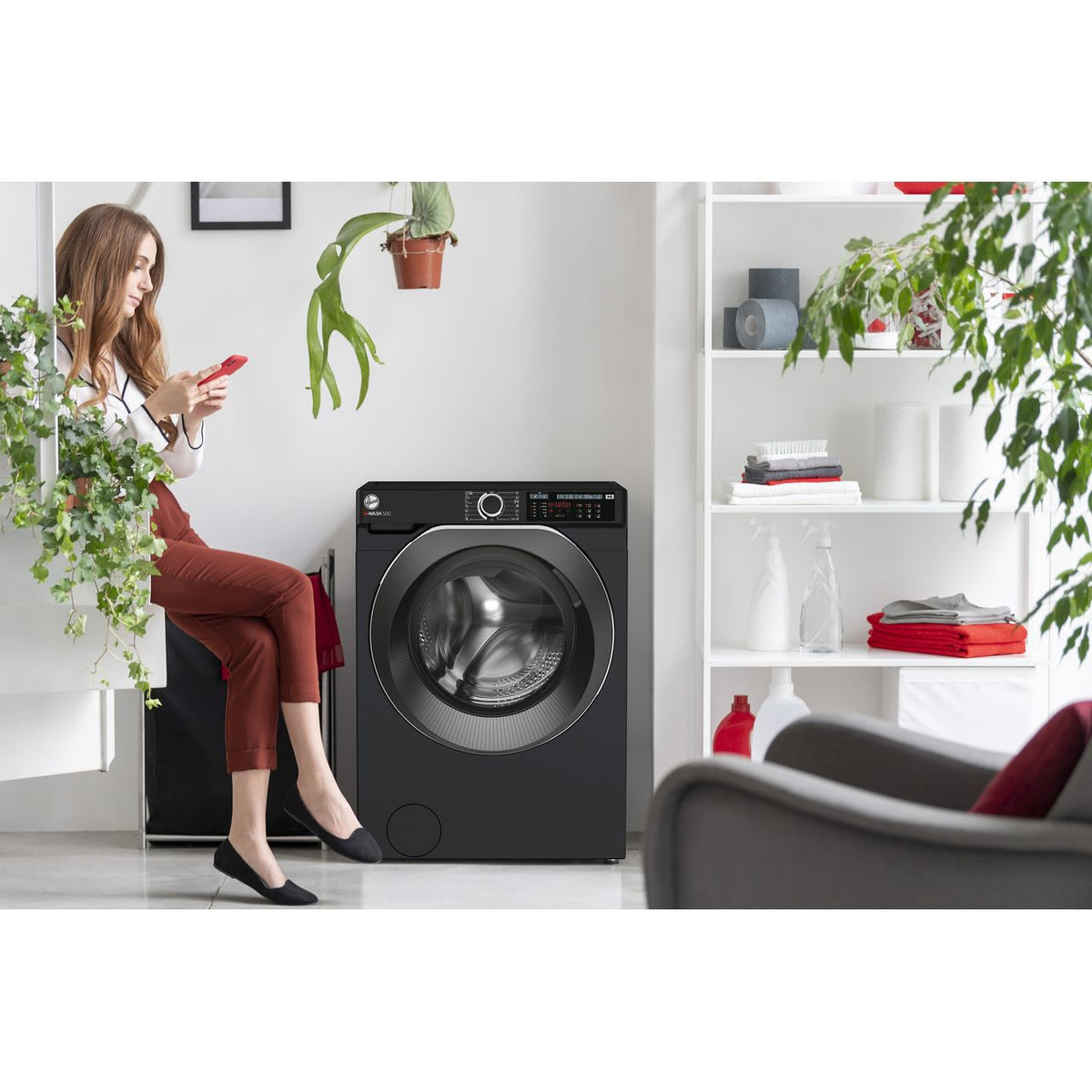 Hoover H-WASH 500 HW411AMBCB-1 11kg Washing Machine with 1400 rpm - Black - A Rated