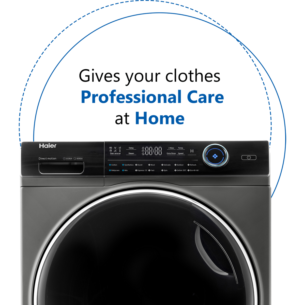 Haier i-Pro Series 7 HW80-B14979S 8kg Washing Machine with 1400 rpm - Graphite - A Rated