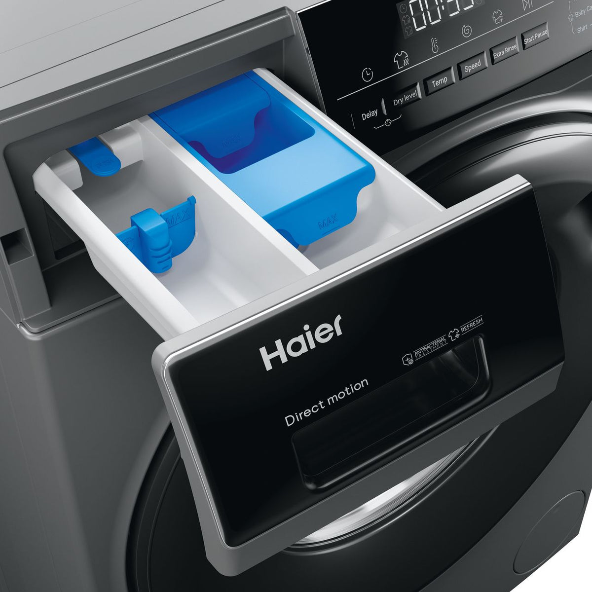 Haier i-Pro Series 3 HWD90-B14939S 9Kg - 6Kg Washer Dryer with 1400 rpm - Graphite - D Rated