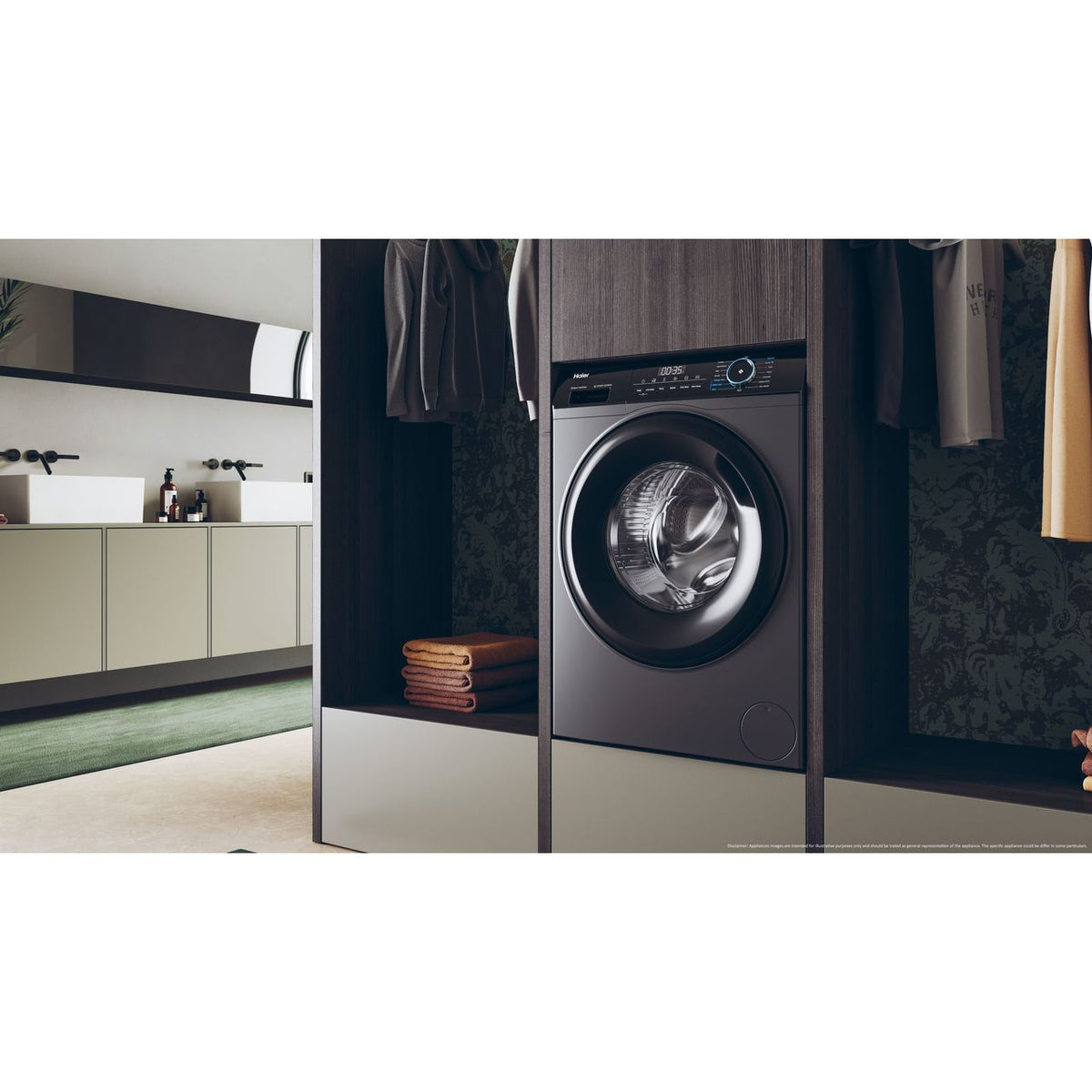 Haier i-Pro Series 3 HWD90-B14939S 9Kg - 6Kg Washer Dryer with 1400 rpm - Graphite - D Rated