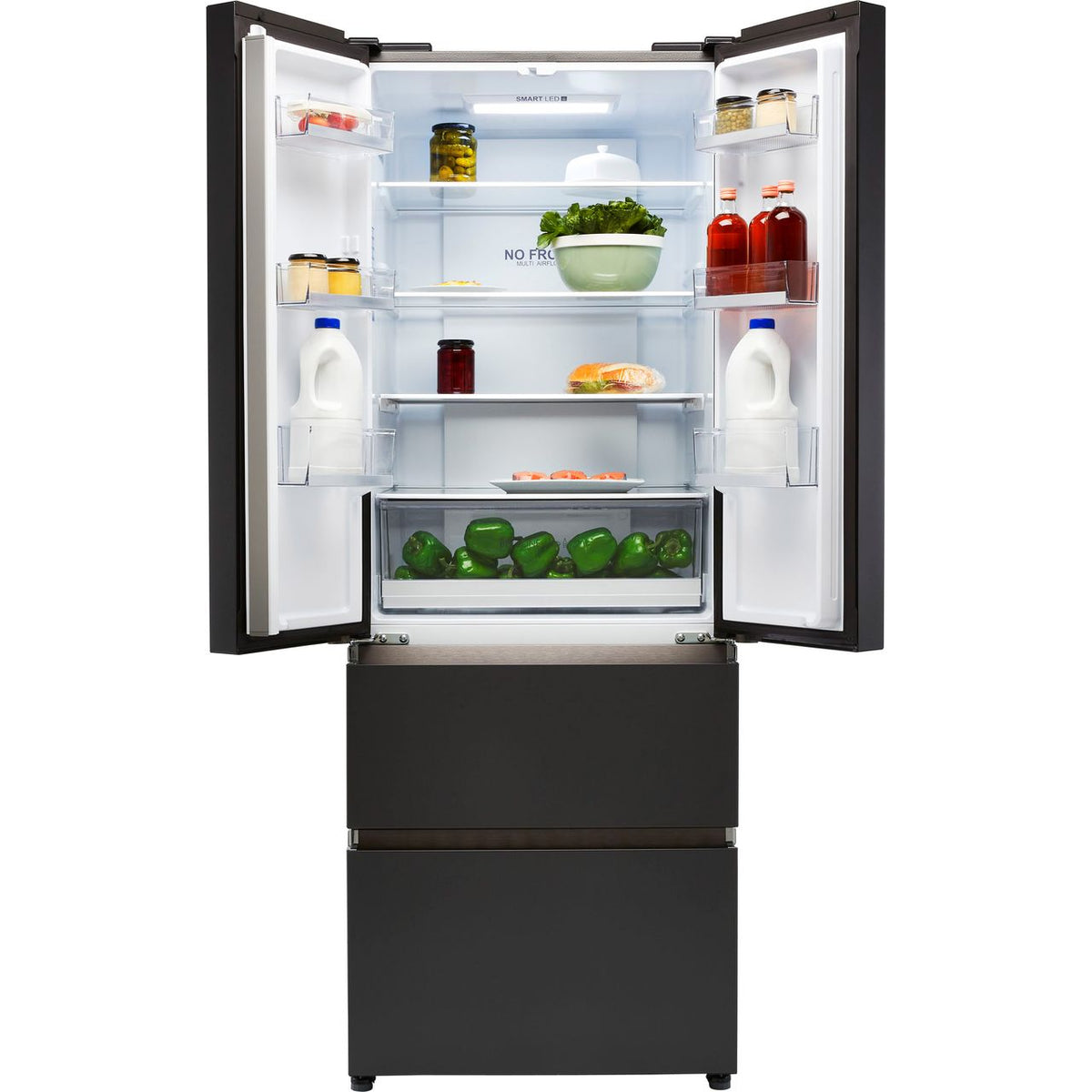 Haier HFR5719ENPB Frost Free American Fridge Freezer - Slate Black - E Rated