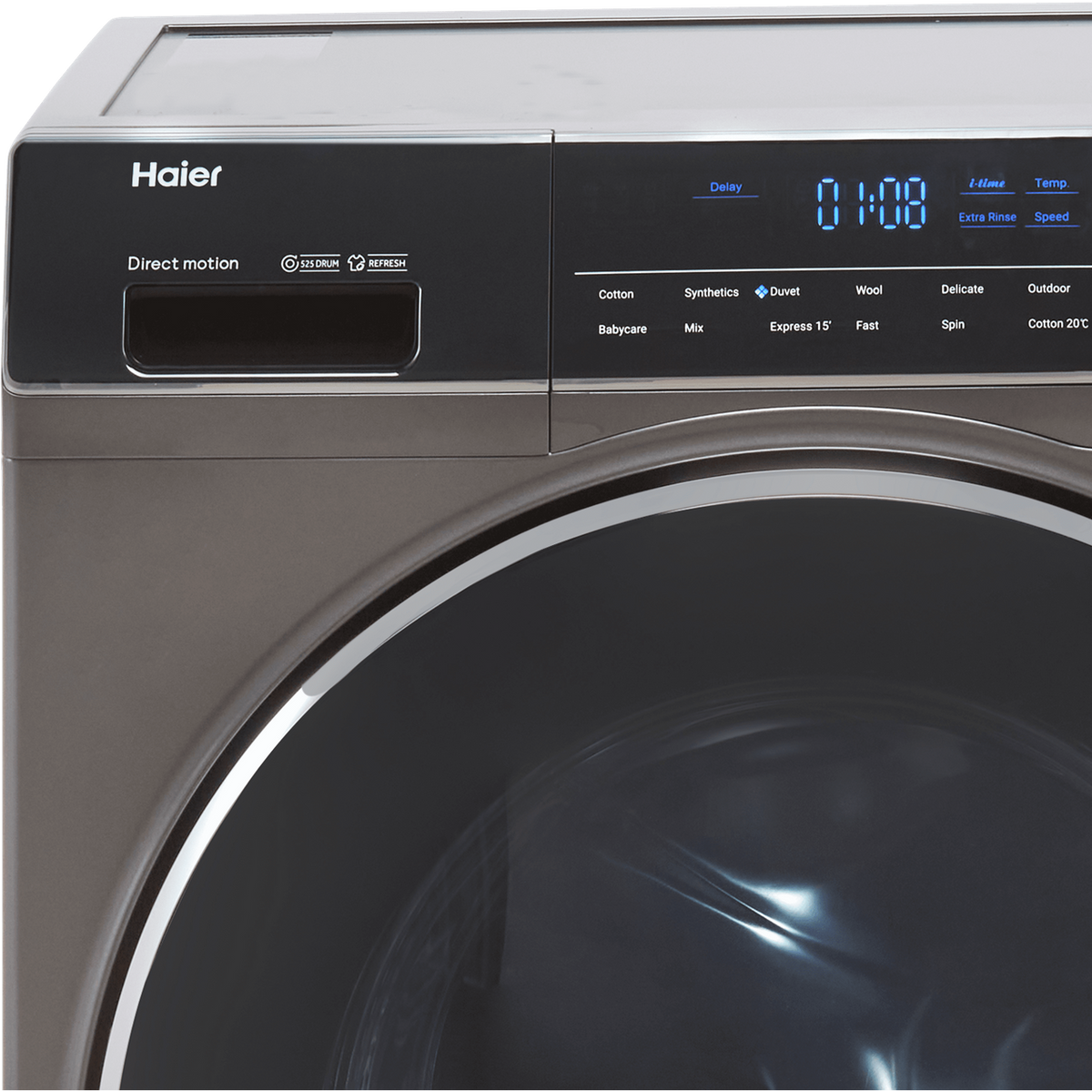 Haier i-Pro Series 7 HW80-B14979S 8kg Washing Machine with 1400 rpm - Graphite - A Rated