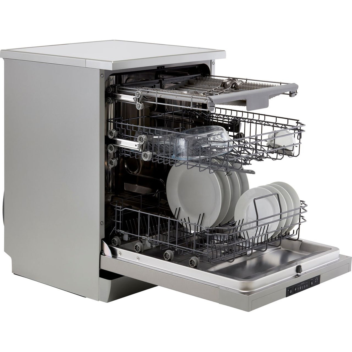 Hisense HS620D10XUK Standard Dishwasher - Stainless Steel - D Rated