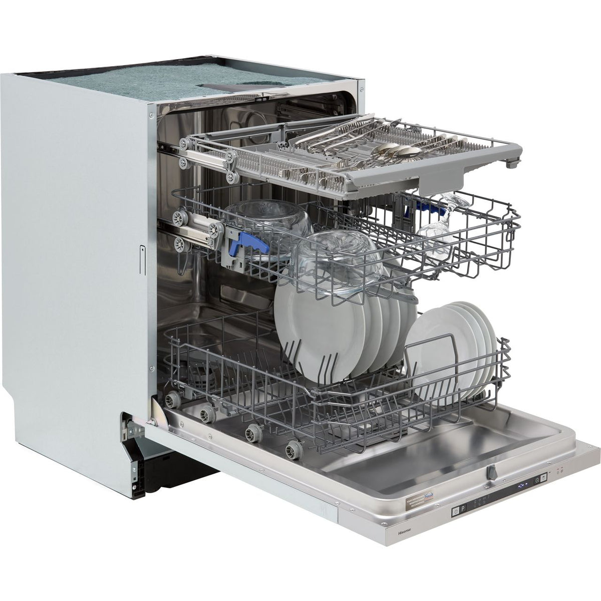 Hisense HV623D15UK Fully Integrated Standard Dishwasher - Silver Control Panel - D Rated