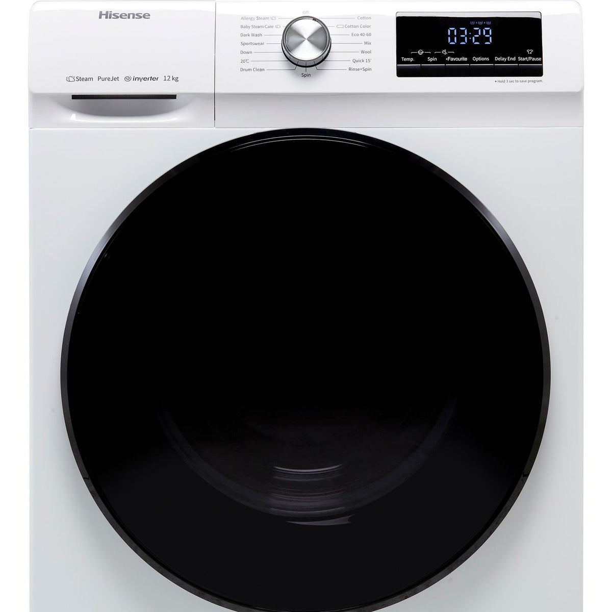 Hisense 3 Series WFQA1214EVJM 12kg Washing Machine with 1400 rpm - White - A Rated