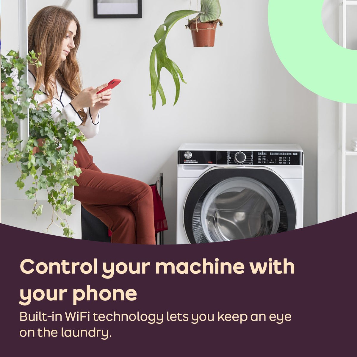 Hoover H-WASH 500 HD4106AMC-1 Wifi Connected 10Kg - 6Kg Washer Dryer with 1400 rpm - White - D Rated