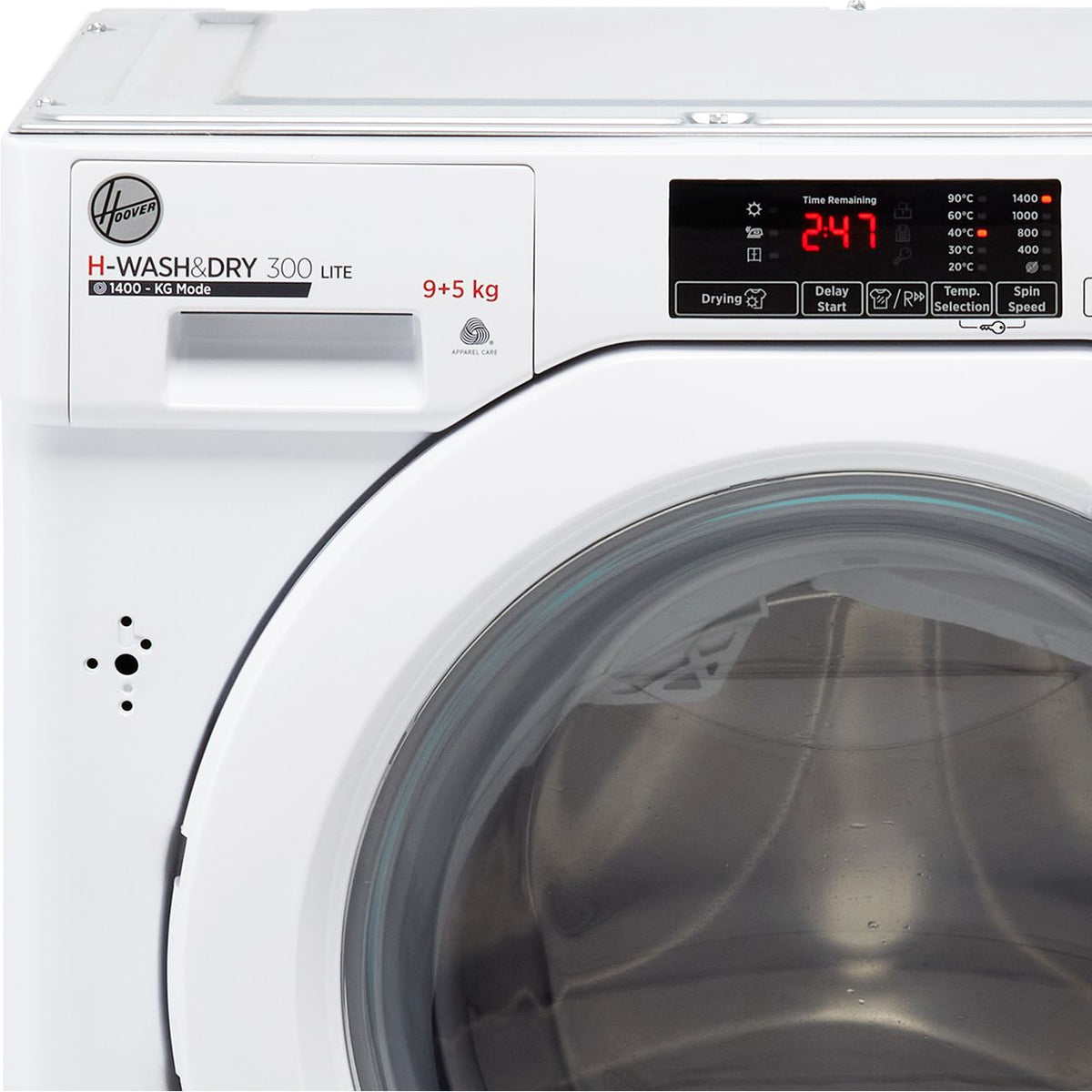 Hoover H-WASH&DRY 300 LITE HBD495D1E-1 Integrated 9Kg - 5Kg Washer Dryer with 1400 rpm - White - E Rated