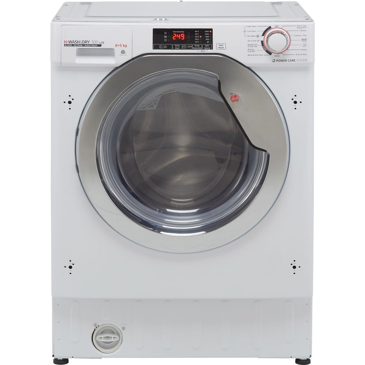 Hoover H-WASH&DRY 300 LITE HBDS485D1ACE Integrated 8Kg - 5Kg Washer Dryer with 1400 rpm - White - E Rated