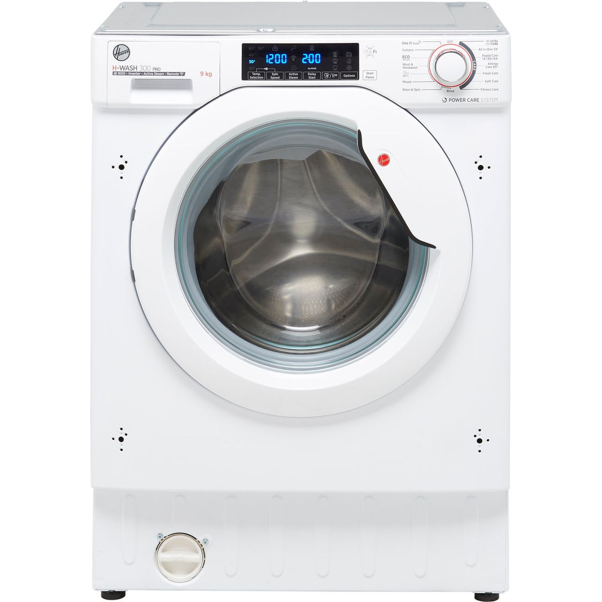 Hoover H-WASH 300 PRO HBWOS69TAME Integrated 9kg Washing Machine with 1600 rpm - White - A Rated