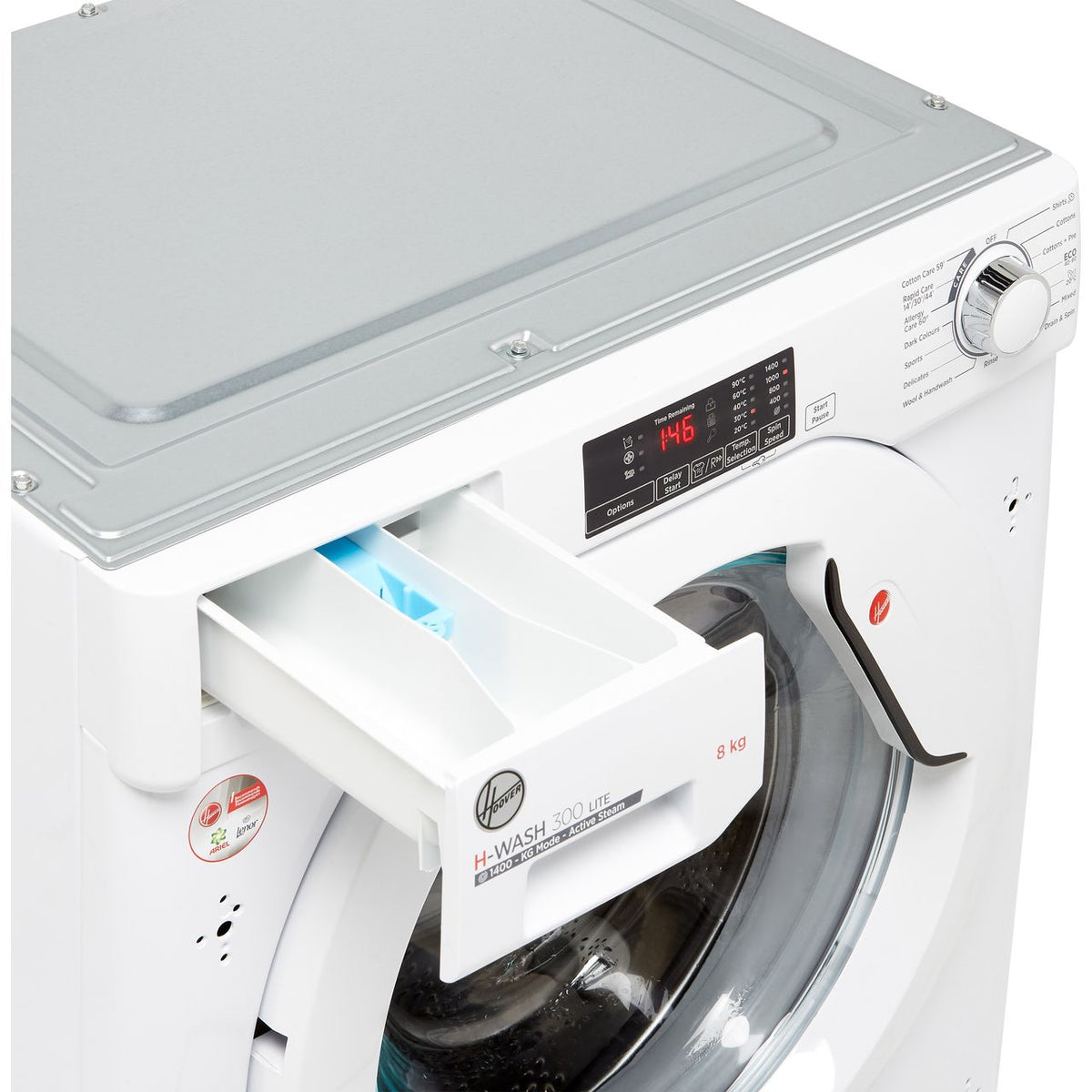 Hoover H-WASH 300 HBWS48D1W4 Integrated 8kg Washing Machine with 1400 rpm - White - B Rated