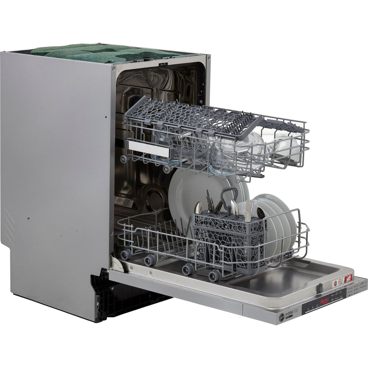 Hoover HDIH2T1047 Fully Integrated Slimline Dishwasher - Stainless Steel Control Panel with Fixed Door Fixing Kit - E Rated