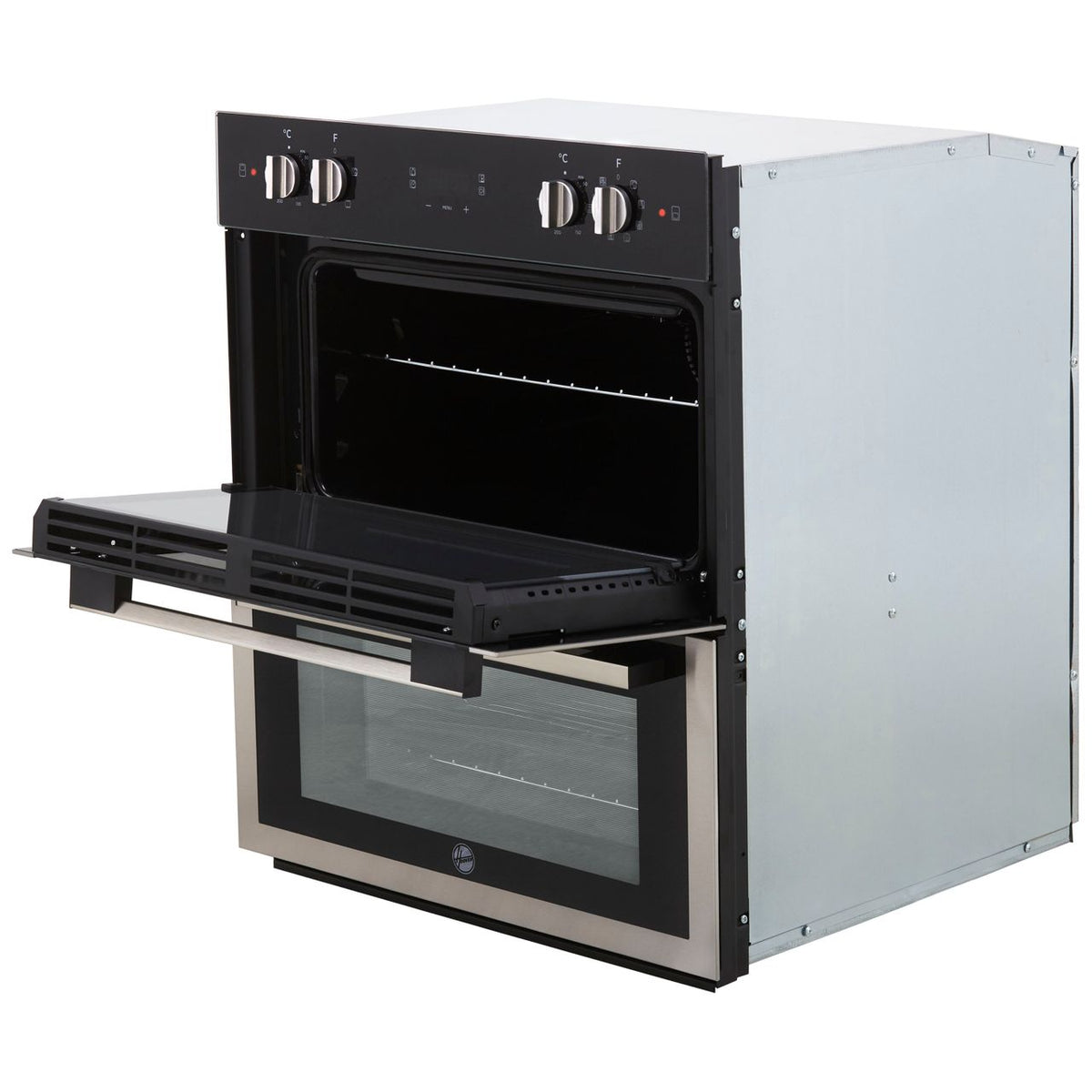 Hoover H-OVEN 300 HO7DC3UB308BI Built Under Electric Double Oven - Black - Stainless Steel - A-A Rated