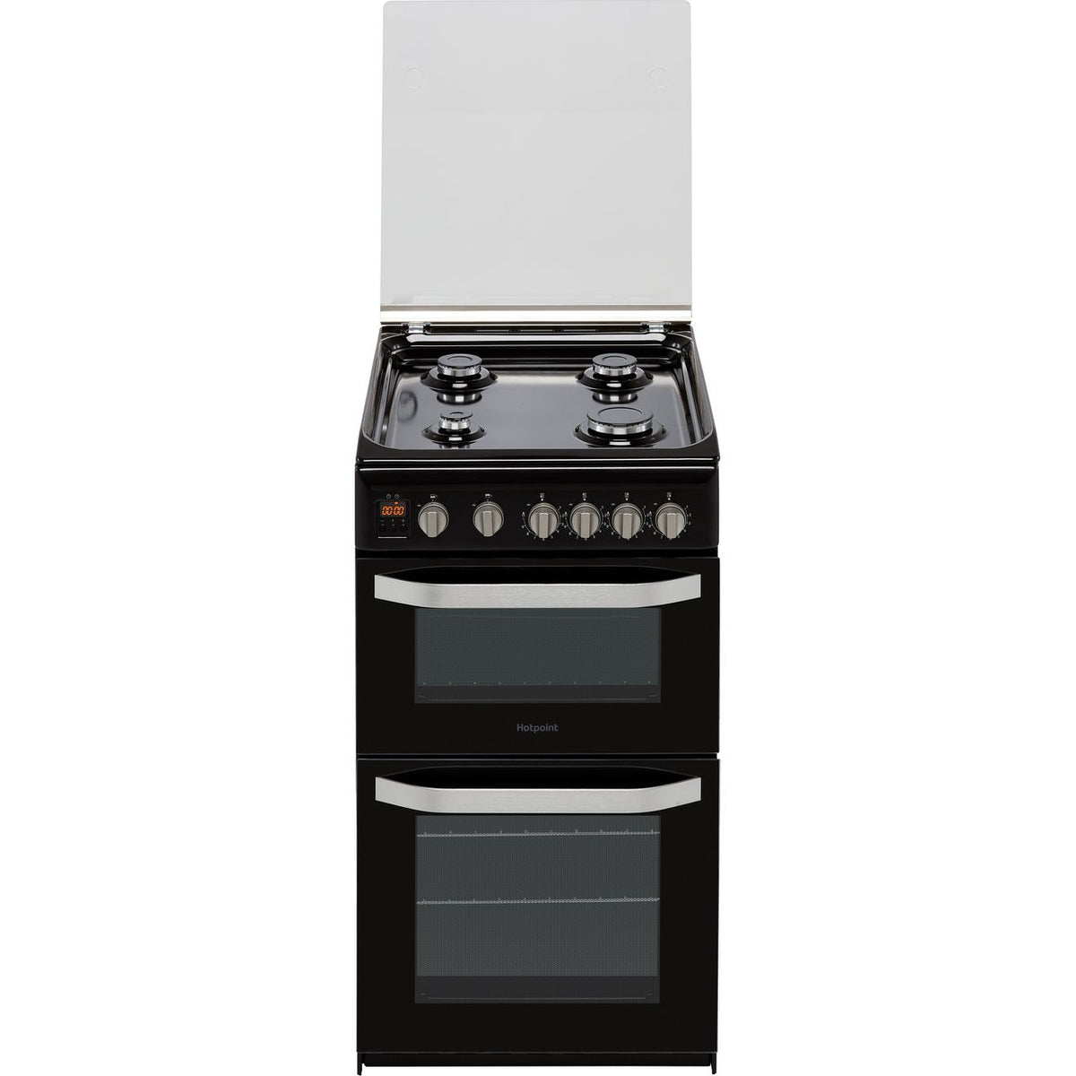 Hotpoint HD5G00CCBK-UK Gas Cooker with Full Width Gas Grill - Black - A+-A Rated