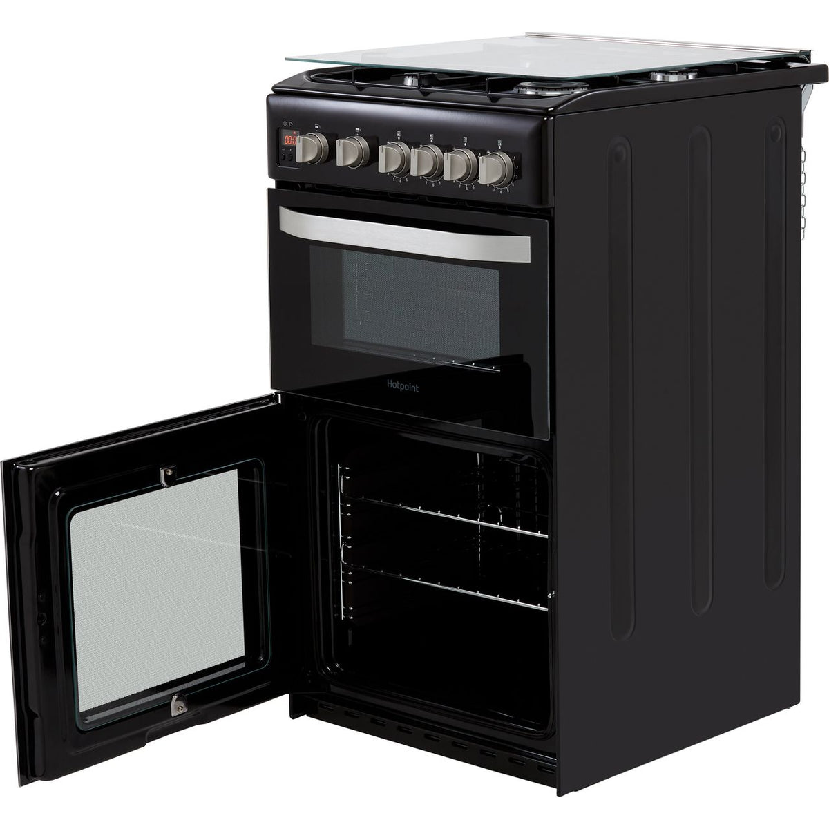 Hotpoint HD5G00CCBK-UK Gas Cooker with Full Width Gas Grill - Black - A+-A Rated