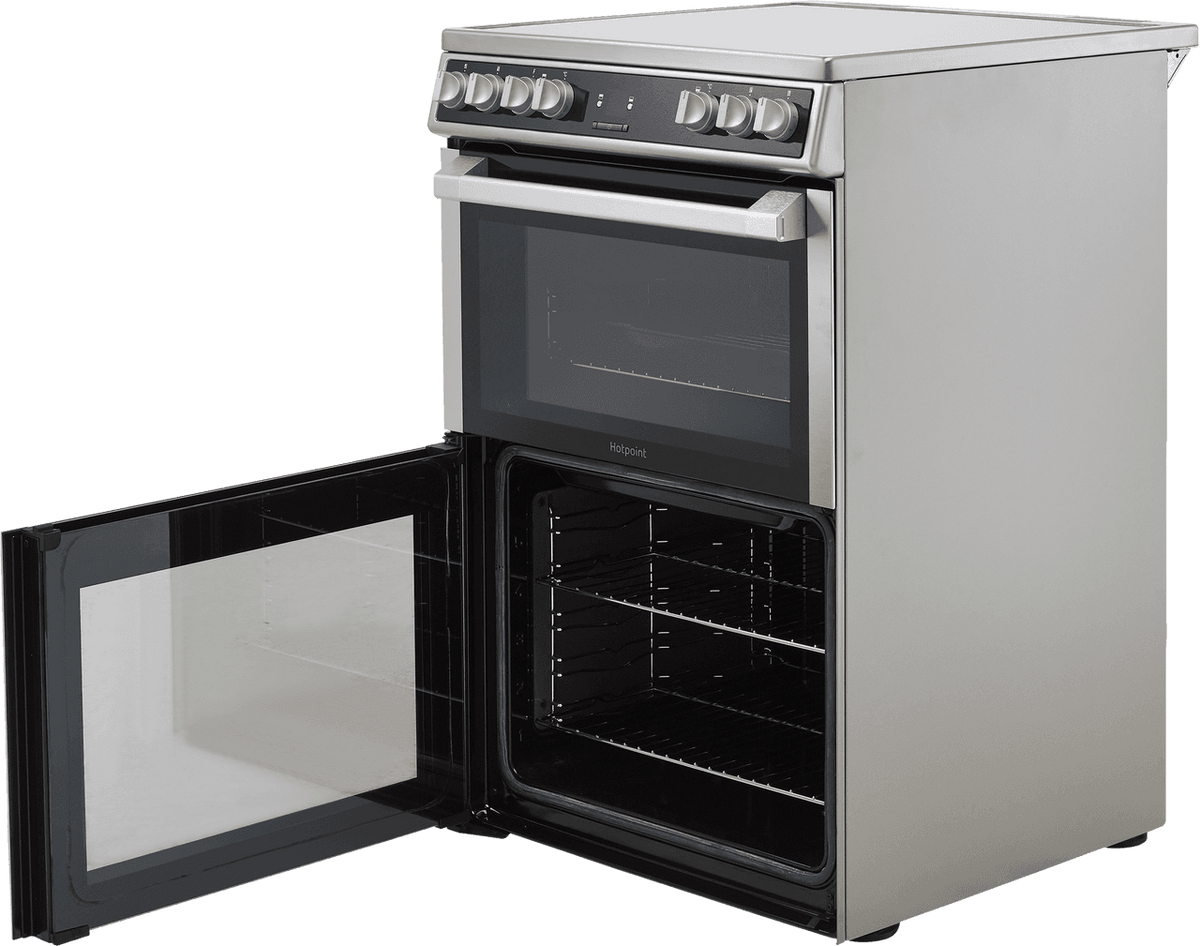 Hotpoint HDT67V9H2CX-UK Electric Cooker with Ceramic Hob - Silver - A-A Rated