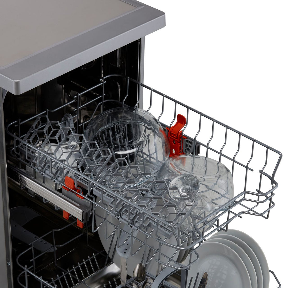 Hotpoint HSFE1B19SUKN Slimline Dishwasher - Silver - F Rated