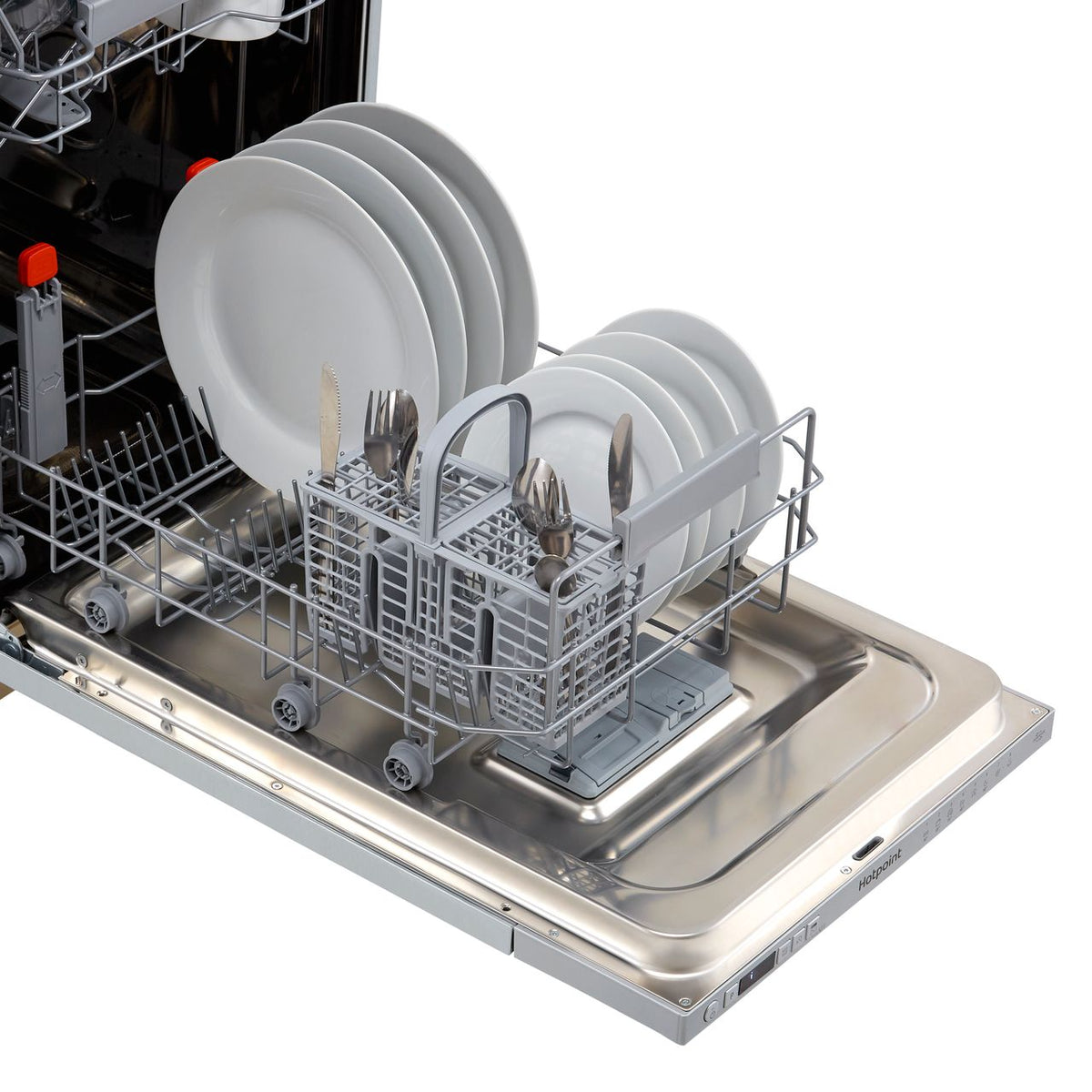 Hotpoint HSIC3T127UKN Fully Integrated Slimline Dishwasher - Silver Control Panel with Fixed Door Fixing Kit - E Rated