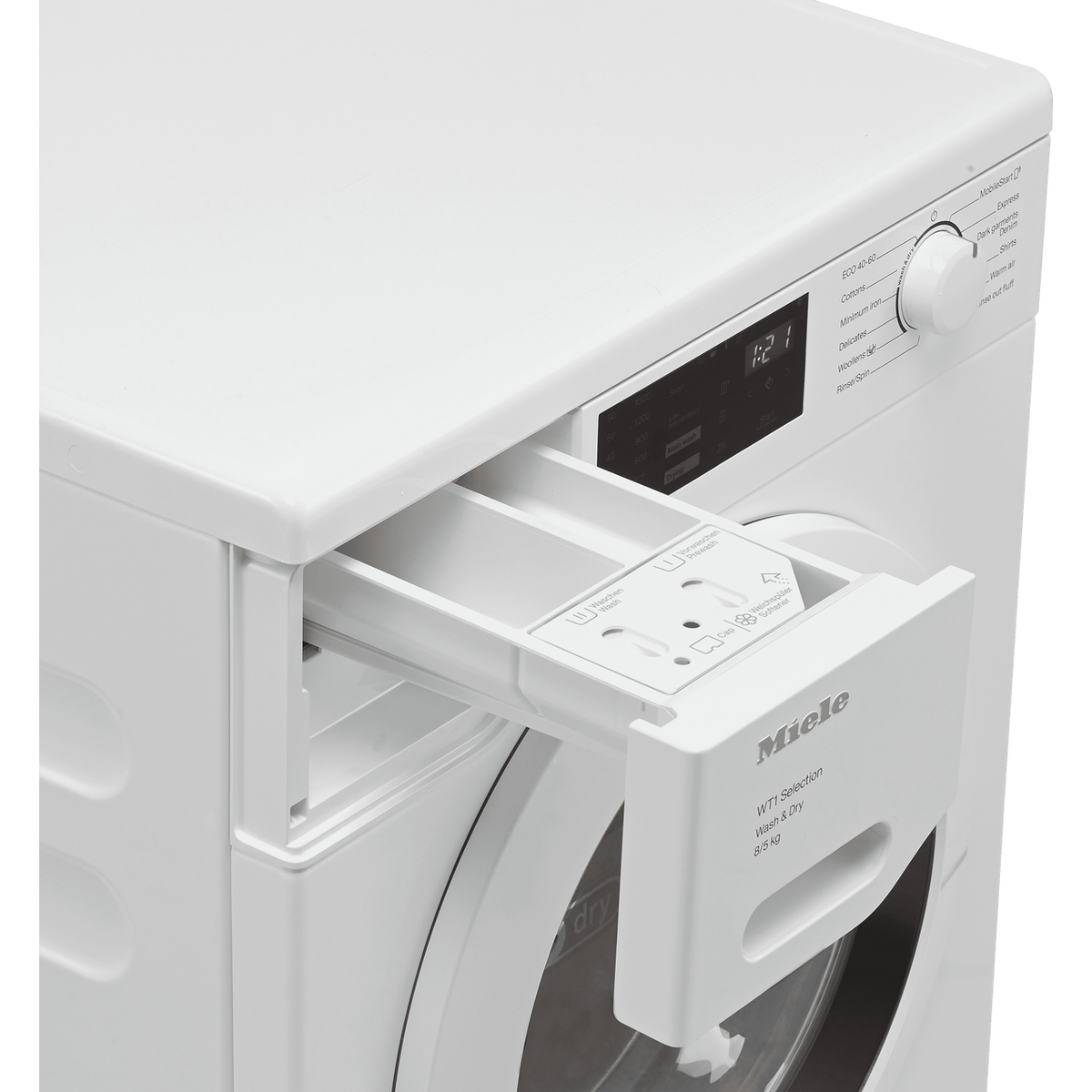 Miele WTD163 Wifi Connected 8Kg - 5Kg Washer Dryer with 1500 rpm - White - D Rated