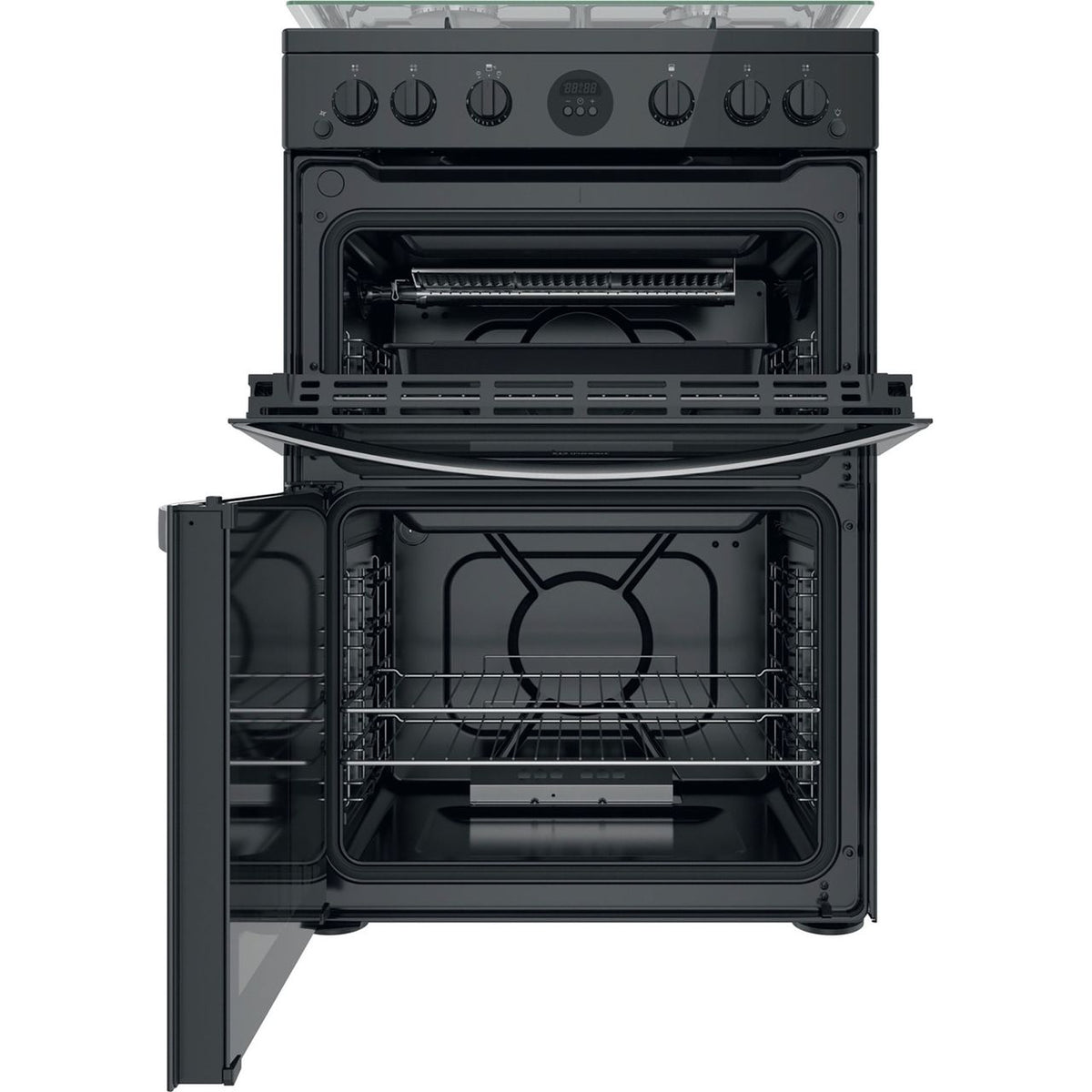 Indesit ID67G0MCB-UK Gas Cooker - Black - A+-A+ Rated