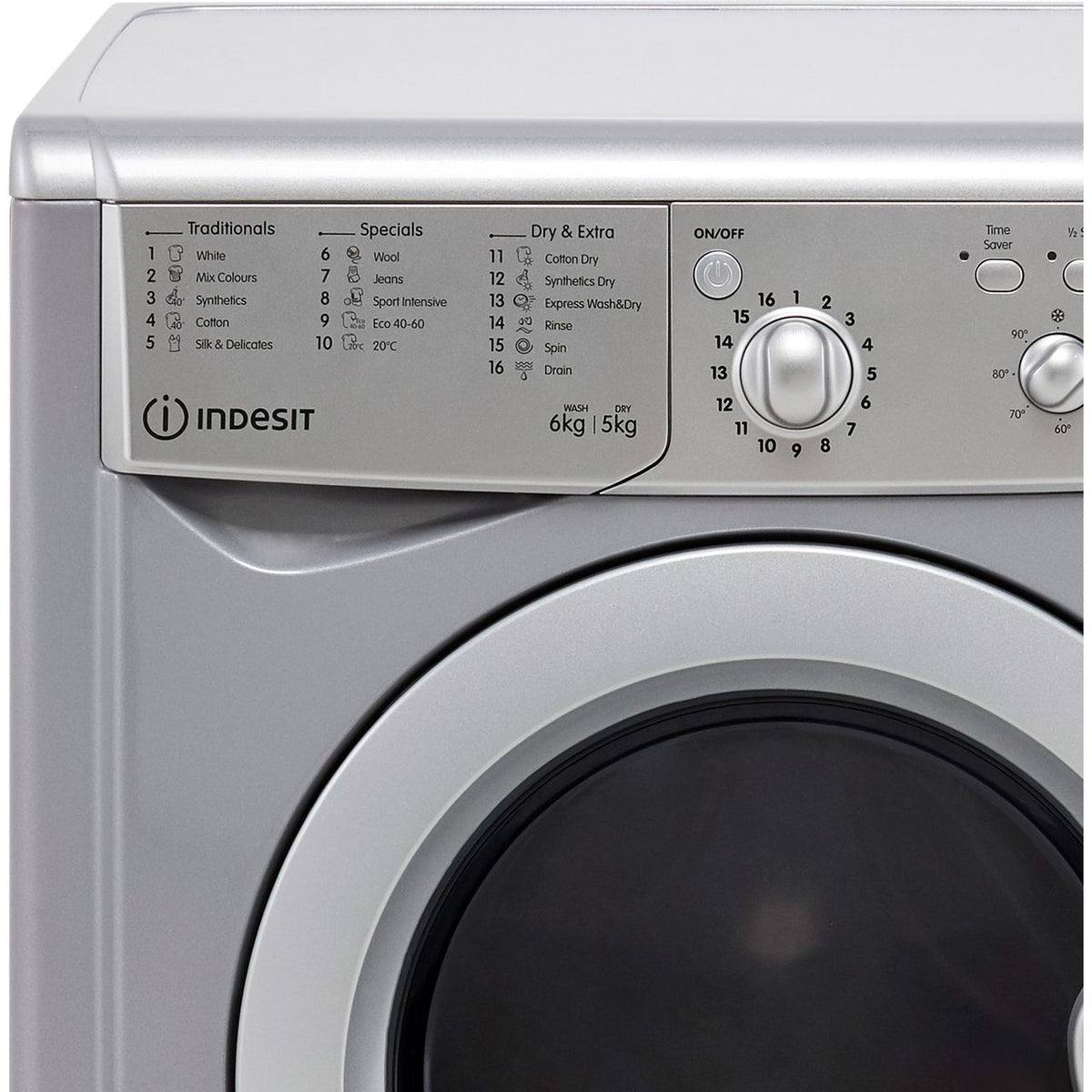 Indesit IWDC65125SUKN 6Kg - 5Kg Washer Dryer with 1200 rpm - Silver - F Rated