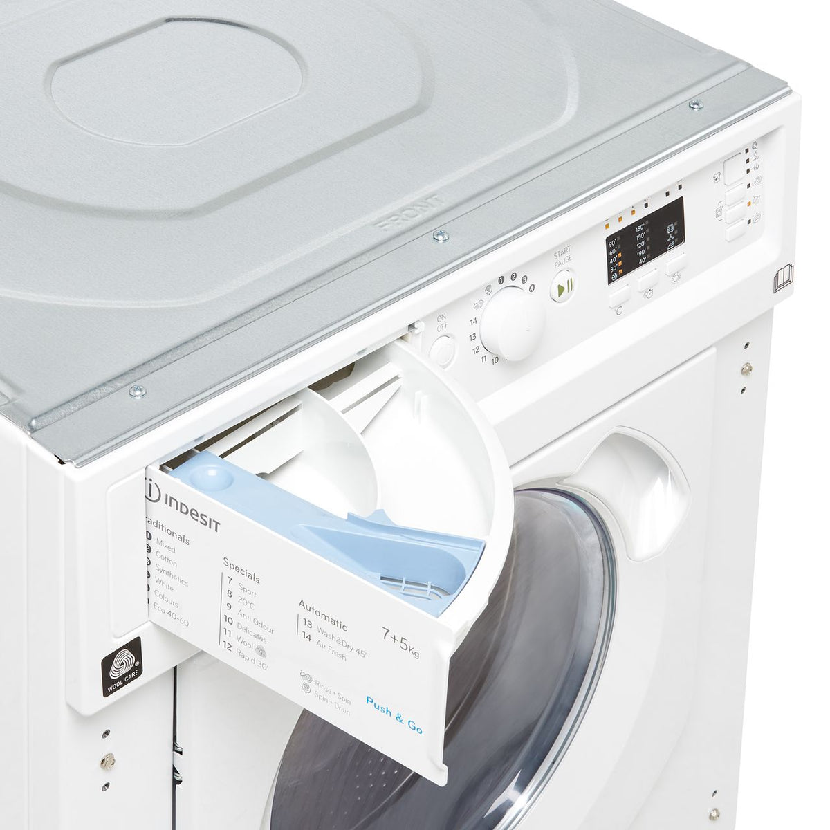 Indesit BIWDIL75125UKN Integrated 7Kg - 5Kg Washer Dryer with 1200 rpm - White - F Rated