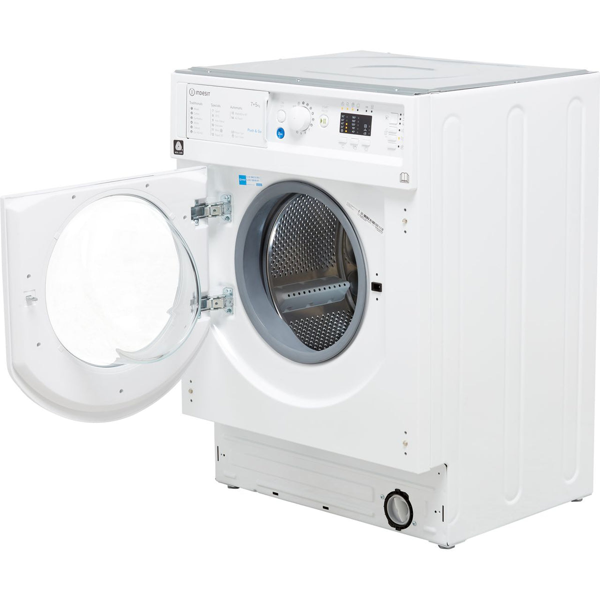 Indesit BIWDIL75125UKN Integrated 7Kg - 5Kg Washer Dryer with 1200 rpm - White - F Rated